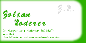 zoltan moderer business card